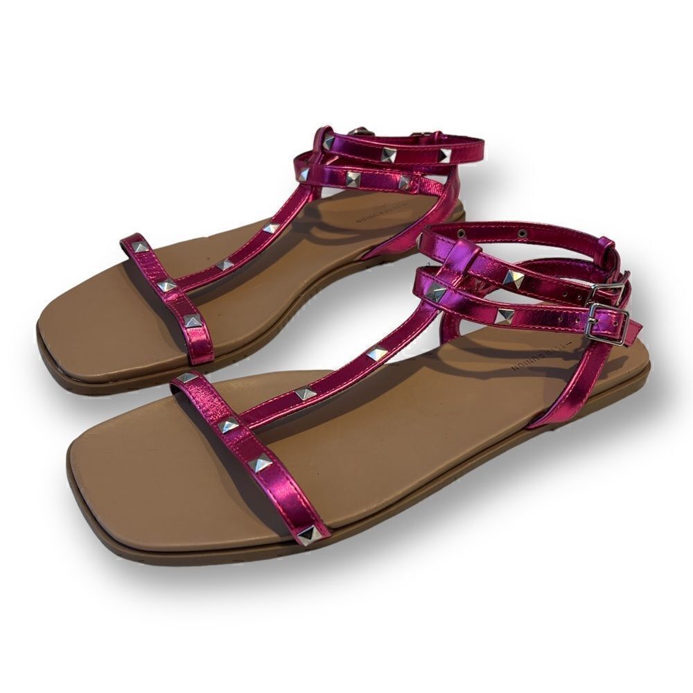 14th & Union Finley Metallic Pink Sandals Size 10 NWOT
